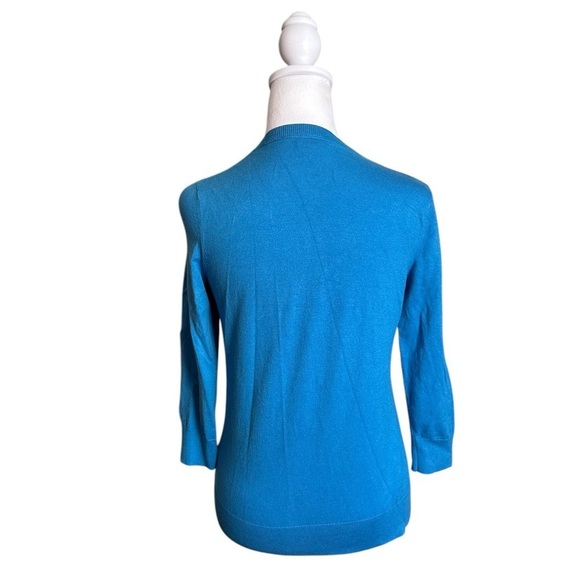 Talbots Womens Cardigan Sweater Size XS Blue Button Up 3/4 Sleeve - Picture 3 of 17